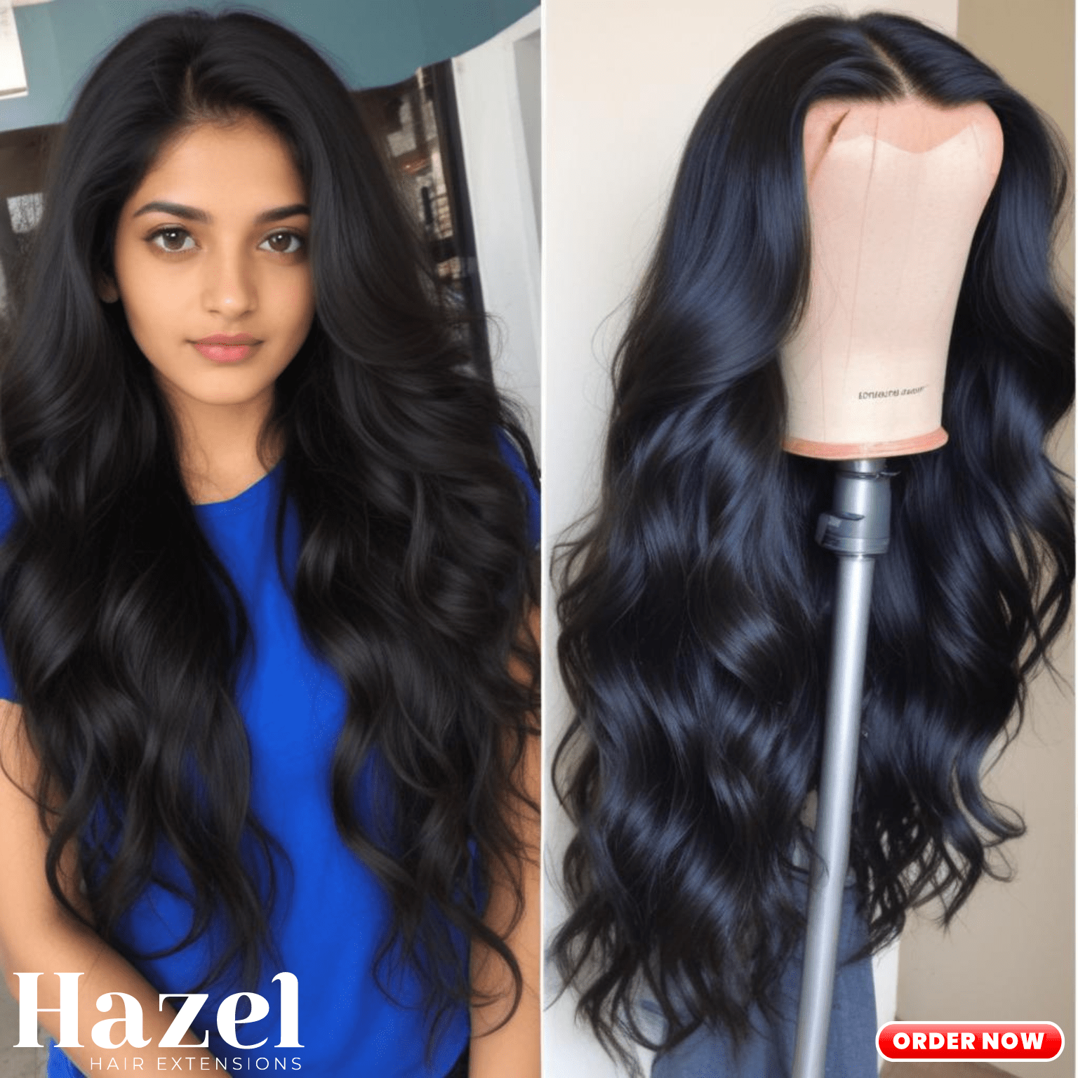 Black Wavy Full Wig HZL601