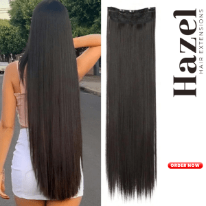 Black Straight Five Clip in Extension HZL555