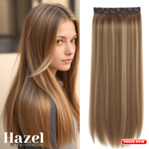 Black Straight Five Clip in Extension HZL554