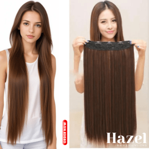 Black Straight Five Clip in Extension HZL552