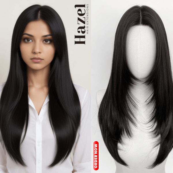 Black Wavy Full Wig HZL605