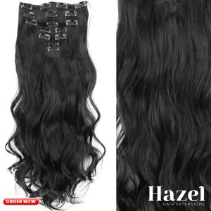 Black Wavy Five Clip in Extension HZL528