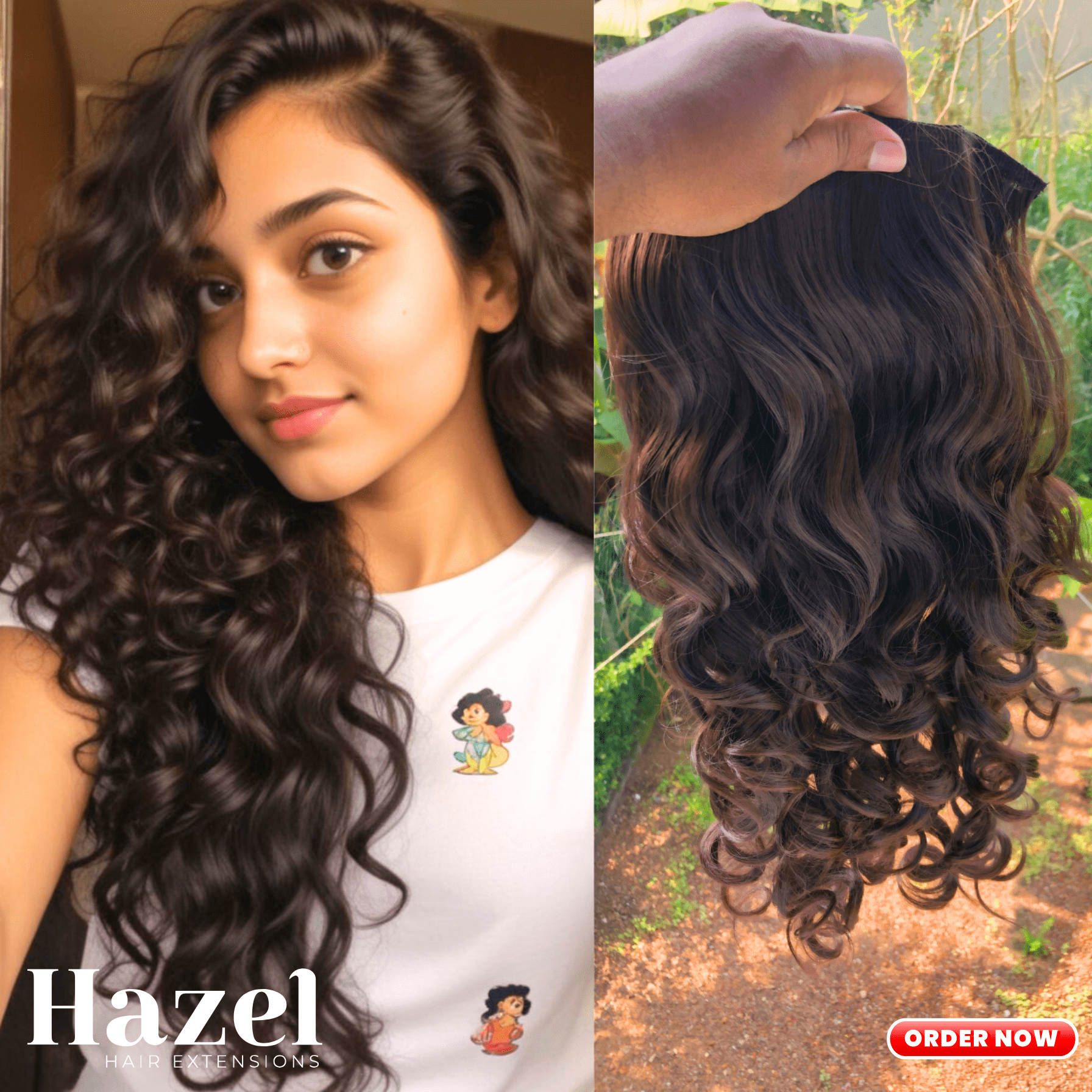 Dark Brown Curly Five Clip in Extension HZL501