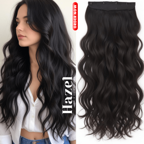 Black Wavy Five Clip in Extension HZL517