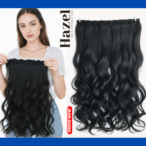 Black Wavy Five Clip in Extension HZL520