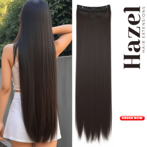 Black Straight Five Clip in Extension HZL558