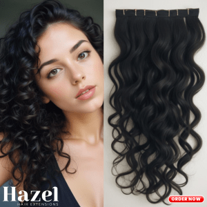 Black Curly Five Clip in Extension HZL503