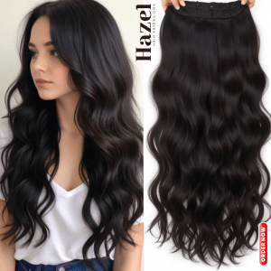 Black Wavy Five Clip in Extension HZL519