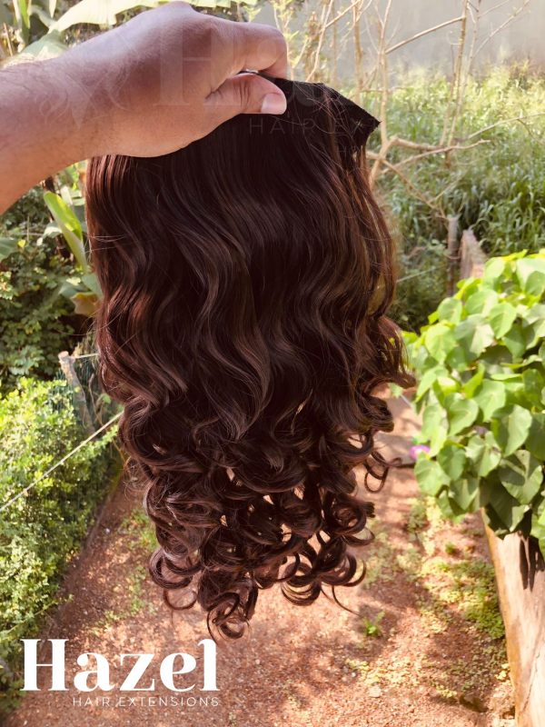 Dark Brown Curly Five Clip in Extension HZL504