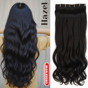 Black Wavy Five Clip in Extension HZL521