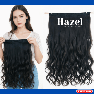 Black Wavy Five Clip in Extension HZL523