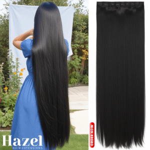 Black Straight Five Clip in Extension HZL553