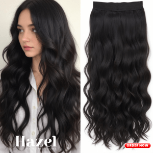 Black Wavy Five Clip in Extension HZL513