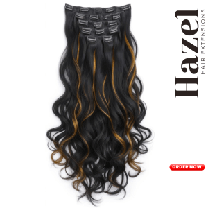 Black Wavy Five Clip in Extension HZL526