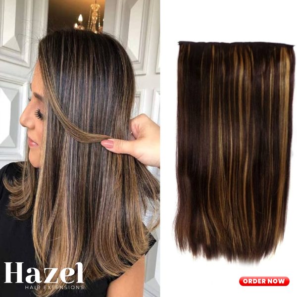 Black Straight Five Clip in Extension HZL567