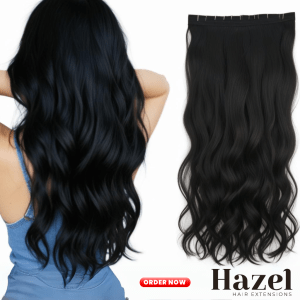 Black Wavy Five Clip in Extension HZL515
