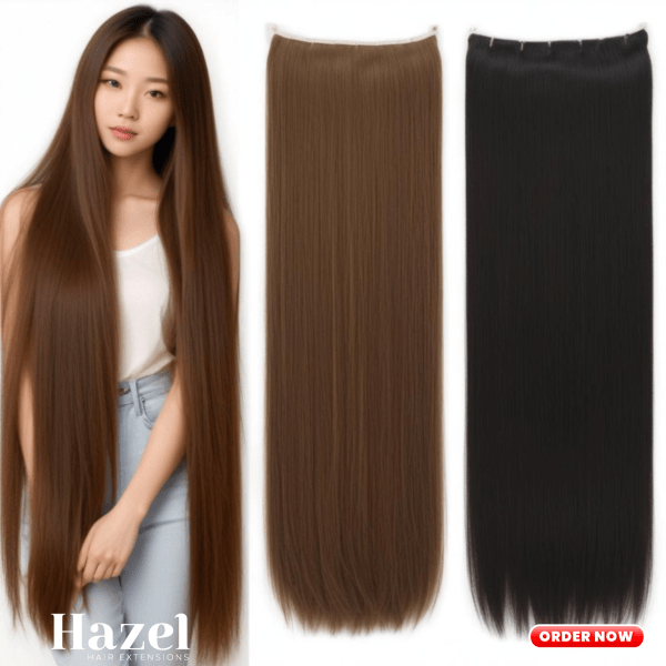 Black Straight Five Clip in Extension HZL560
