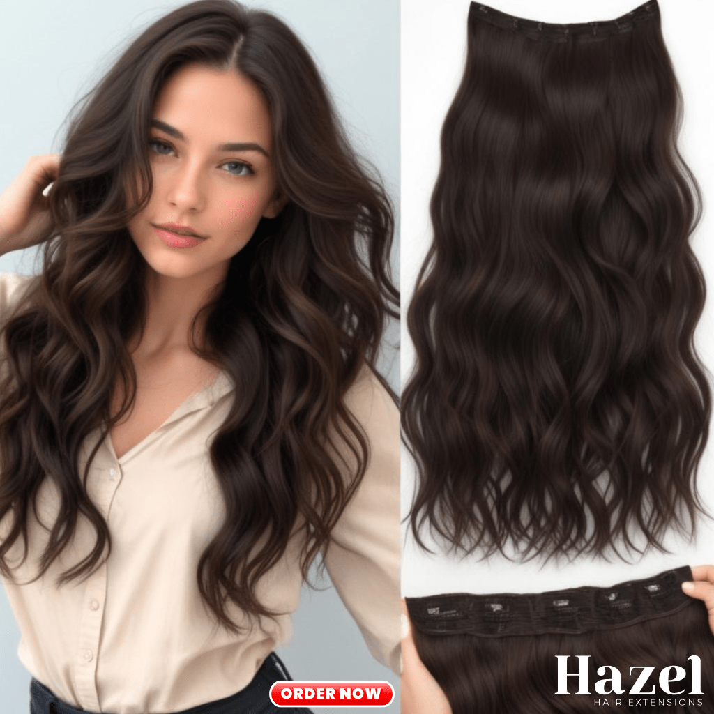 Black Wavy Five Clip in Extension HZL516