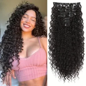 Black Spring Curly Only Five Clip in Extension Available 5SC65B2#
